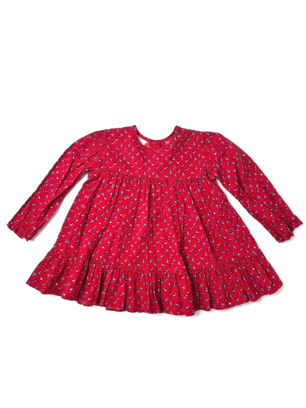 Vintage MiniWorld Red Calico Floral Dress 12-18M